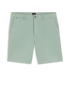 Modern-Fit Shorts aus überfärbtem elastischem Baumwoll-Twill