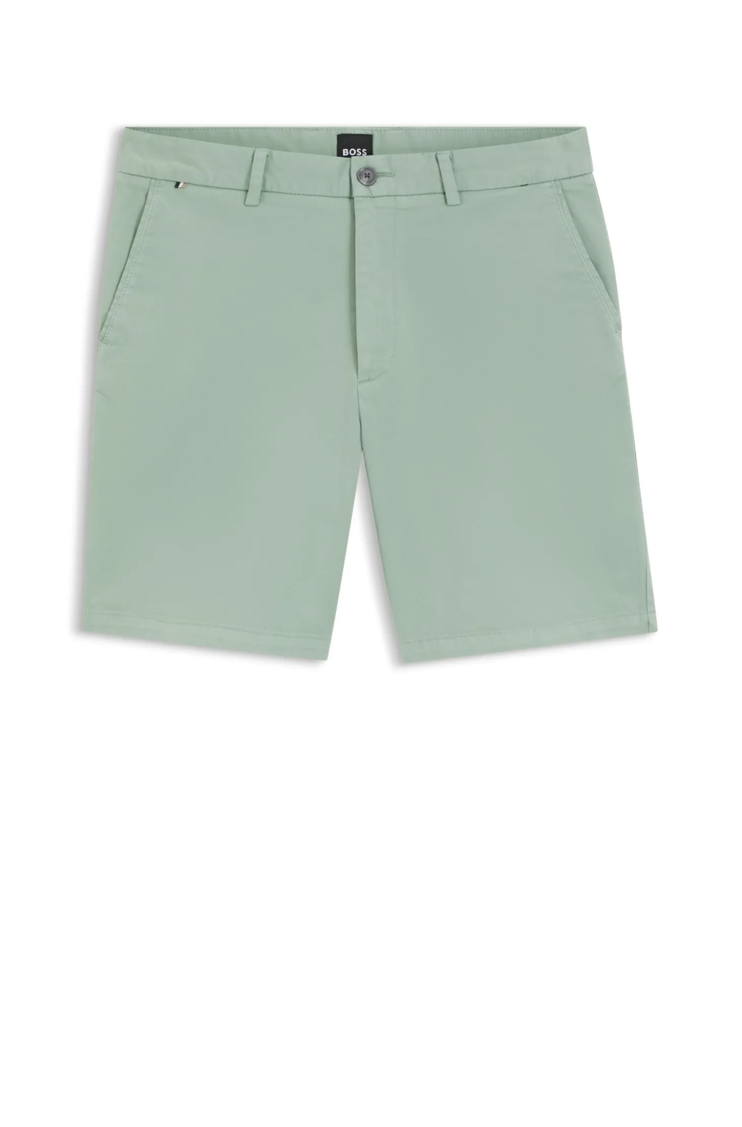 Modern-Fit Shorts aus überfärbtem elastischem Baumwoll-Twill