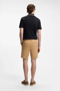 Modern-Fit Shorts aus überfärbtem elastischem Baumwoll-Twill