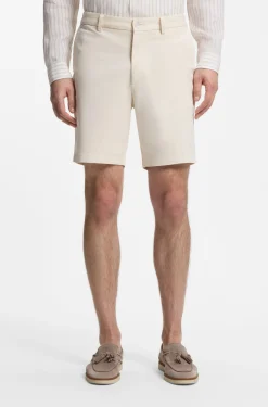 Modern-Fit Shorts aus überfärbtem elastischem Baumwoll-Twill
