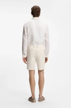 Modern-Fit Shorts aus überfärbtem elastischem Baumwoll-Twill