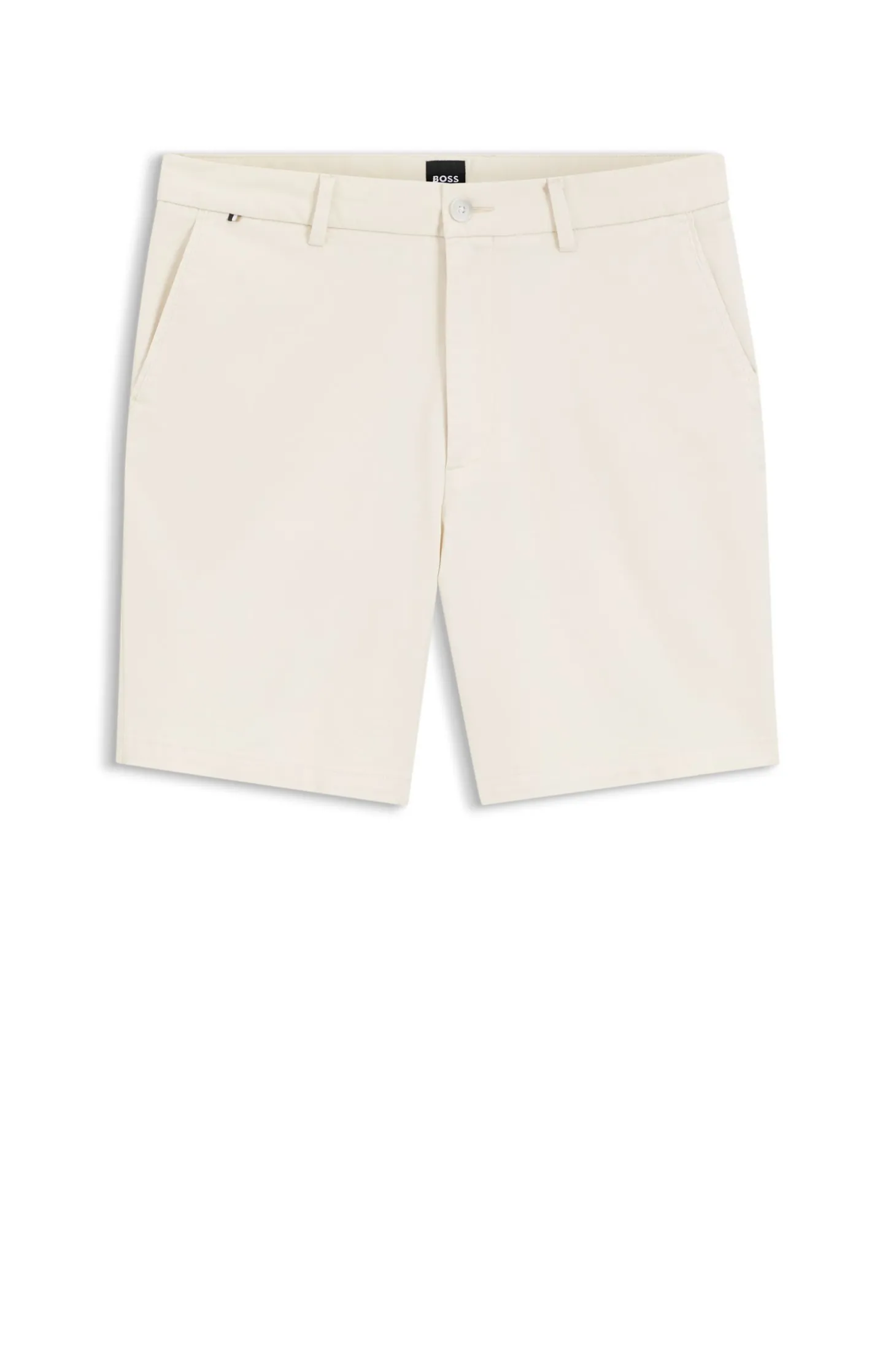 Modern-Fit Shorts aus überfärbtem elastischem Baumwoll-Twill