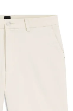 Modern-Fit Shorts aus überfärbtem elastischem Baumwoll-Twill