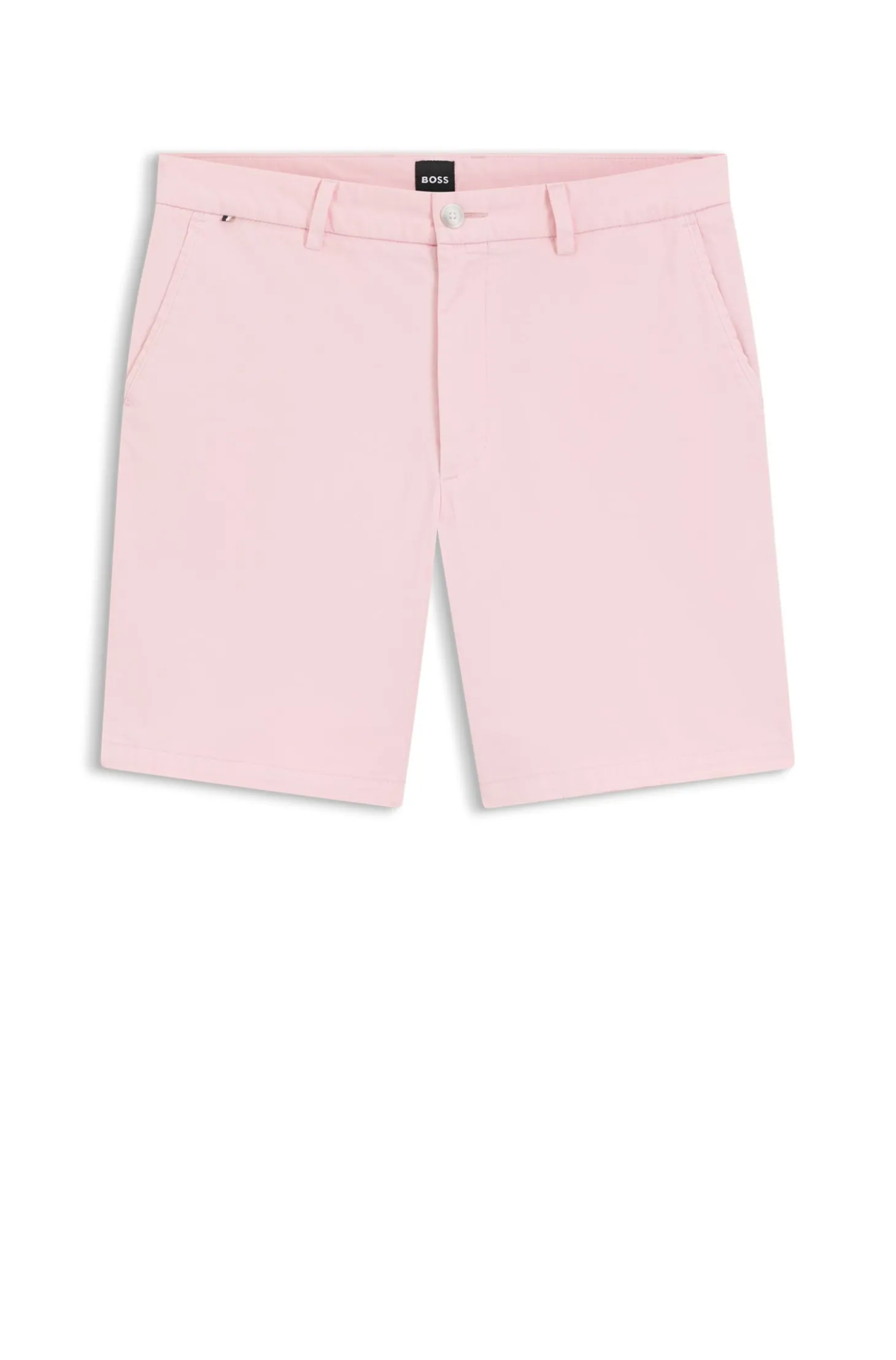 Modern-Fit Shorts aus überfärbtem elastischem Baumwoll-Twill
