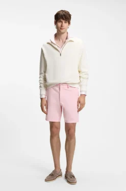 Modern-Fit Shorts aus überfärbtem elastischem Baumwoll-Twill