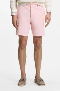 Modern-Fit Shorts aus überfärbtem elastischem Baumwoll-Twill