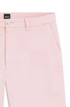 Modern-Fit Shorts aus überfärbtem elastischem Baumwoll-Twill
