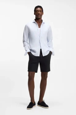 Modern-Fit Shorts aus Leinen-Mix