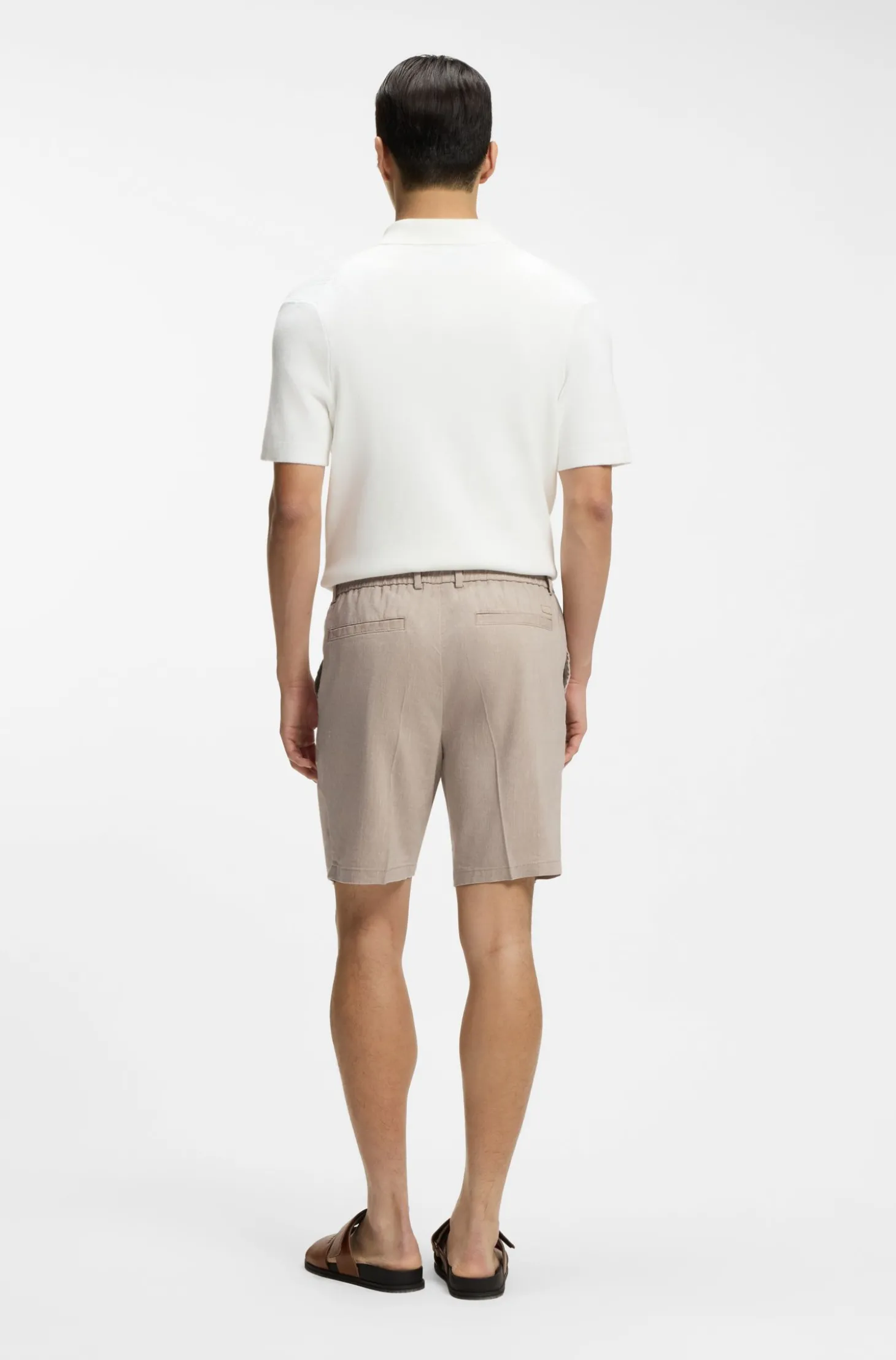 Modern-Fit Shorts aus Leinen-Mix