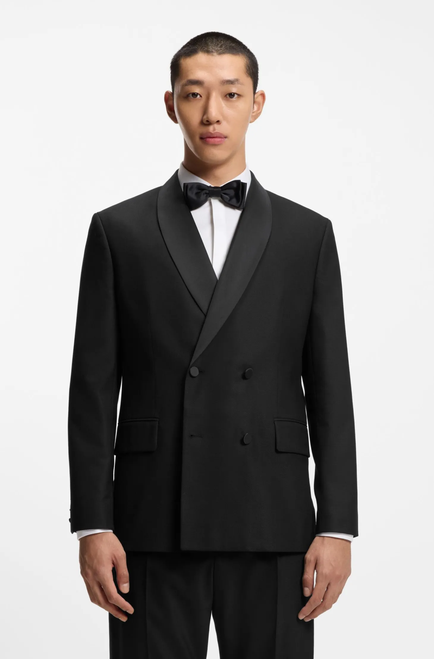 Modern-Fit Smoking-Jacke mit Schalkragen
