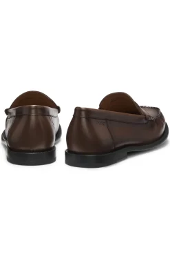 Mokassins aus Leder mit Pennyloafer-Besatz
