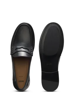 Mokassins aus Leder mit Pennyloafer-Besatz