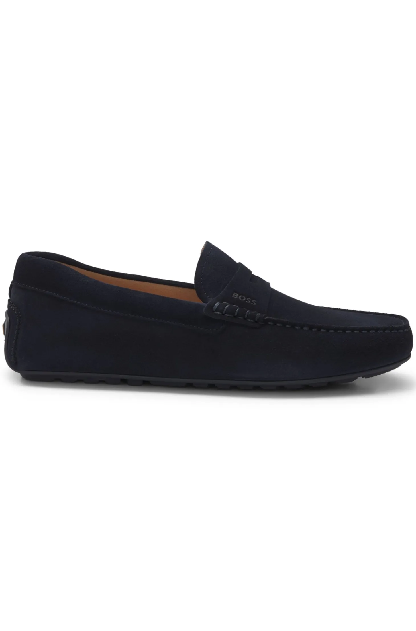 Mokassins aus Veloursleder mit Pennyloafer-Detail