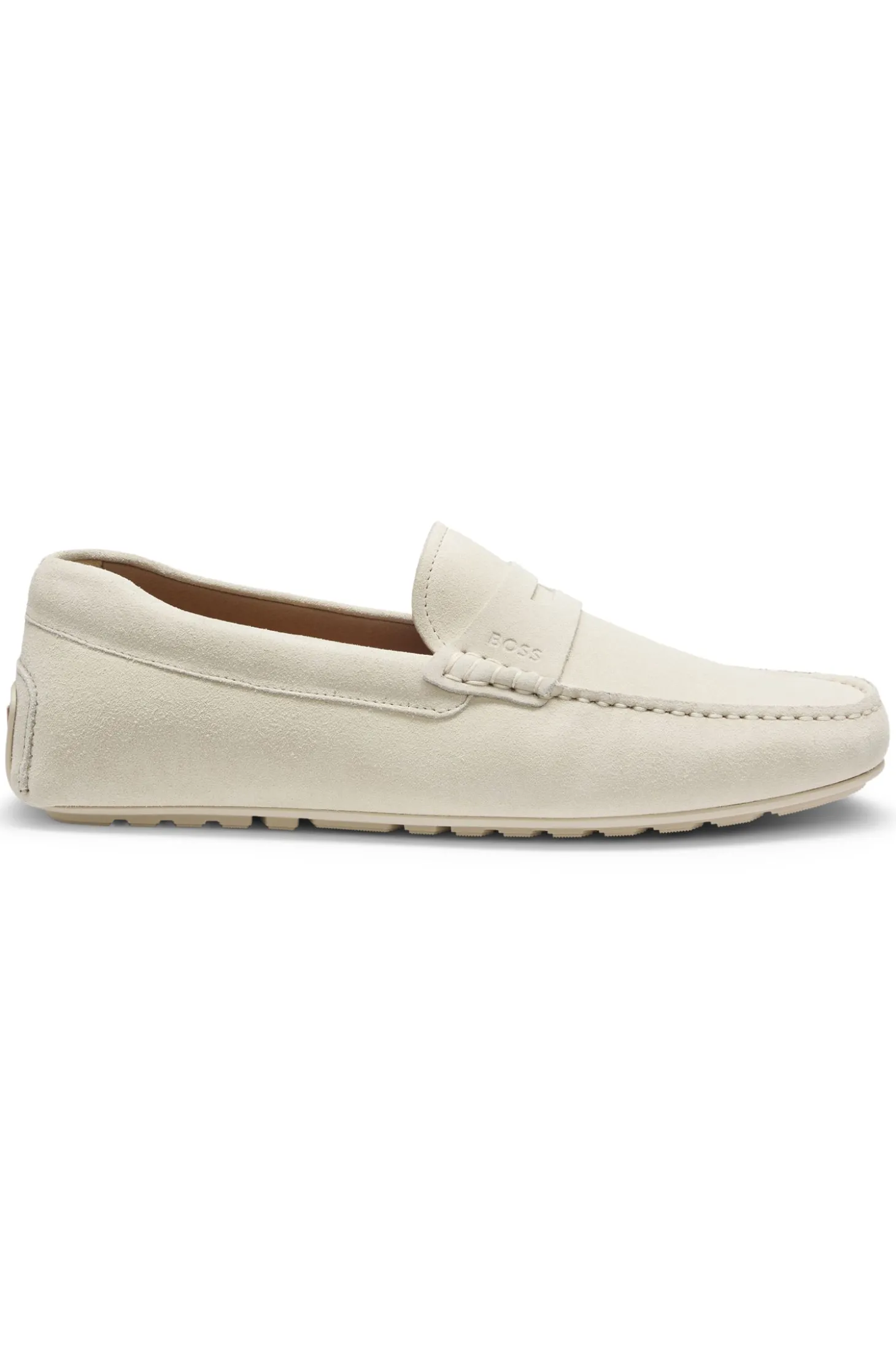 Mokassins aus Veloursleder mit Pennyloafer-Detail