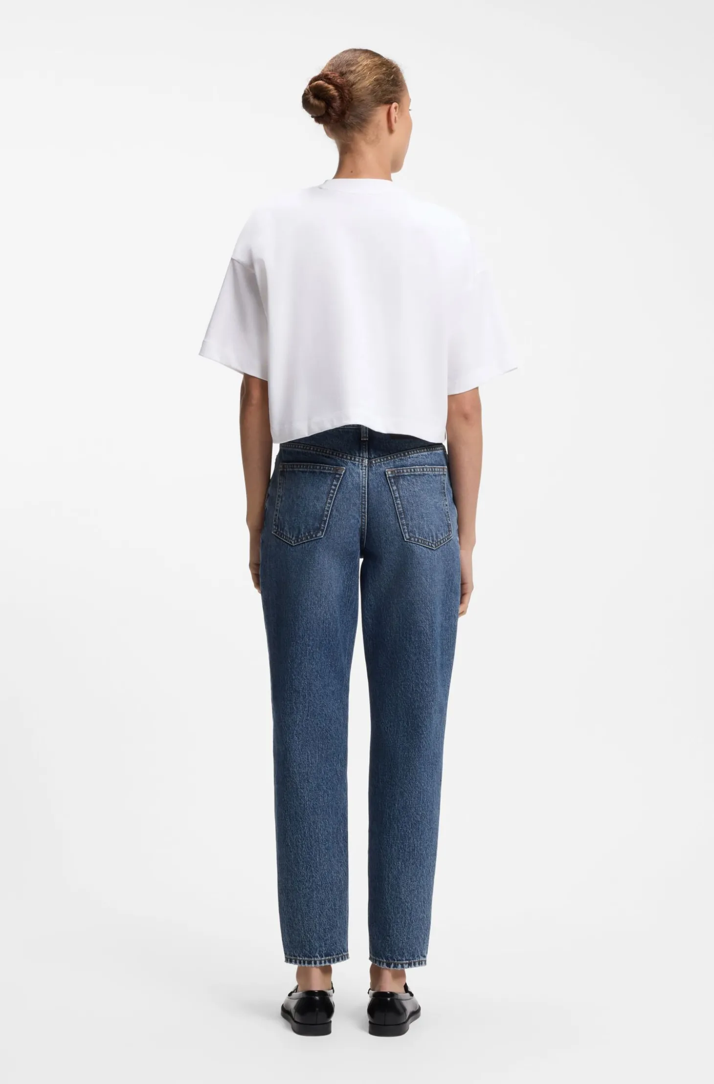 Mom-Fit Jeans aus blauem Denim