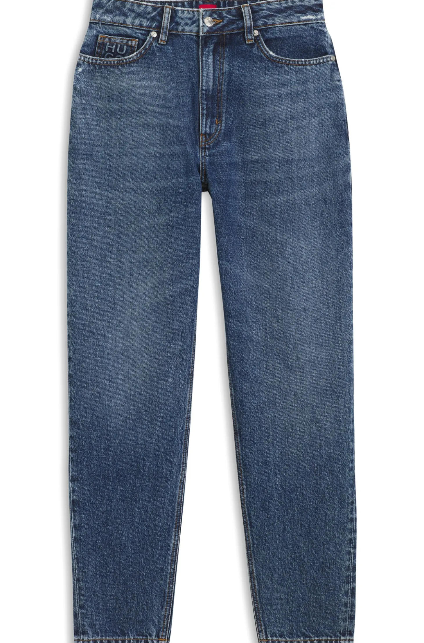 Mom-Fit Jeans aus blauem Denim