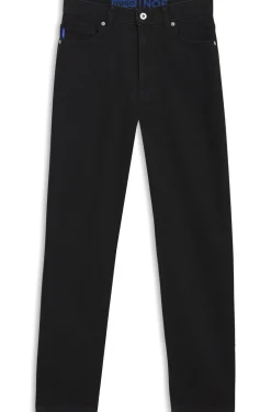 Mom-Jeans aus schwarzem Stretch-Denim