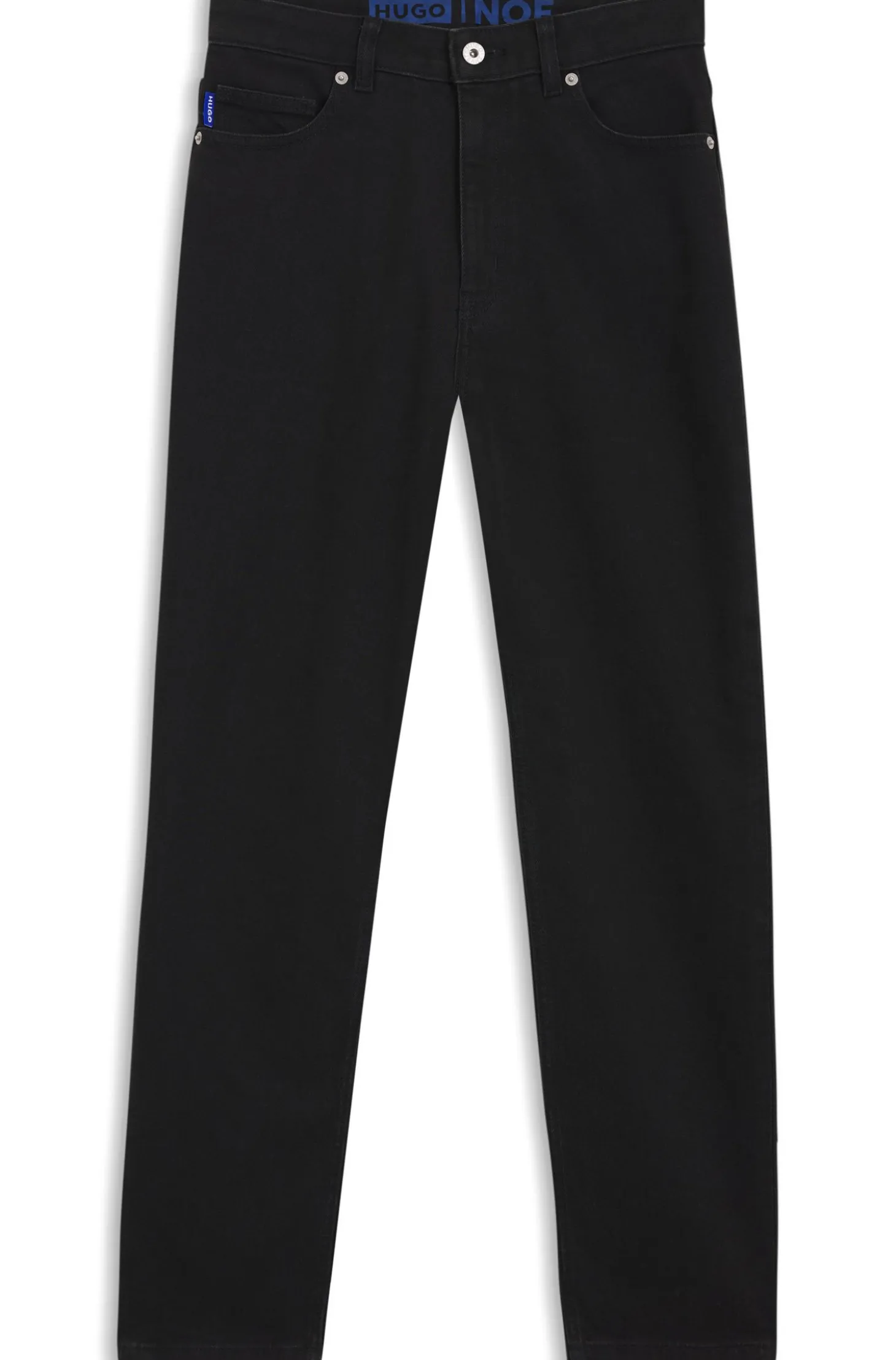 Mom-Jeans aus schwarzem Stretch-Denim
