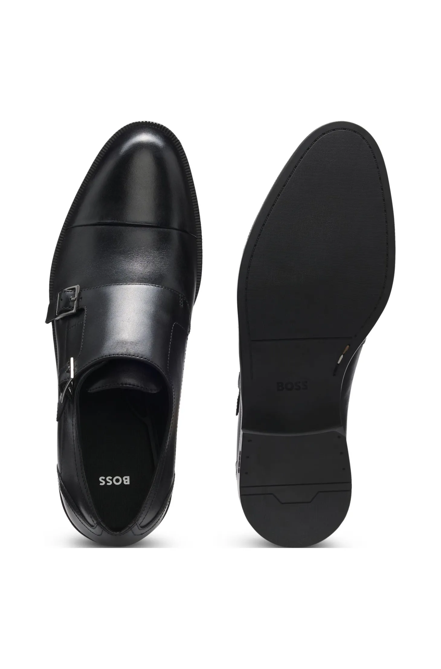 Monkstraps aus Leder mit doppeltem Riemen