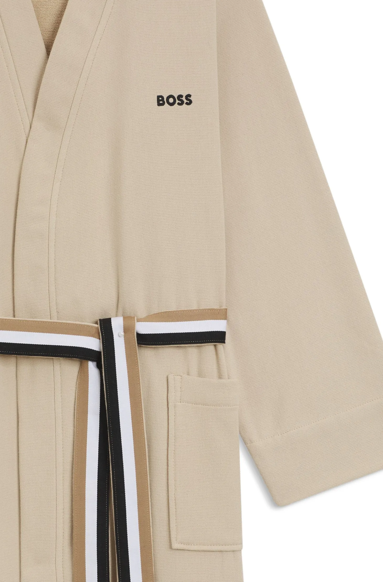 Morgenmantel aus Baumwolle mit Signature-Streifen am Gürtel