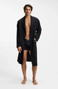 Morgenmantel aus Baumwoll-Jersey mit Logo-Stickerei