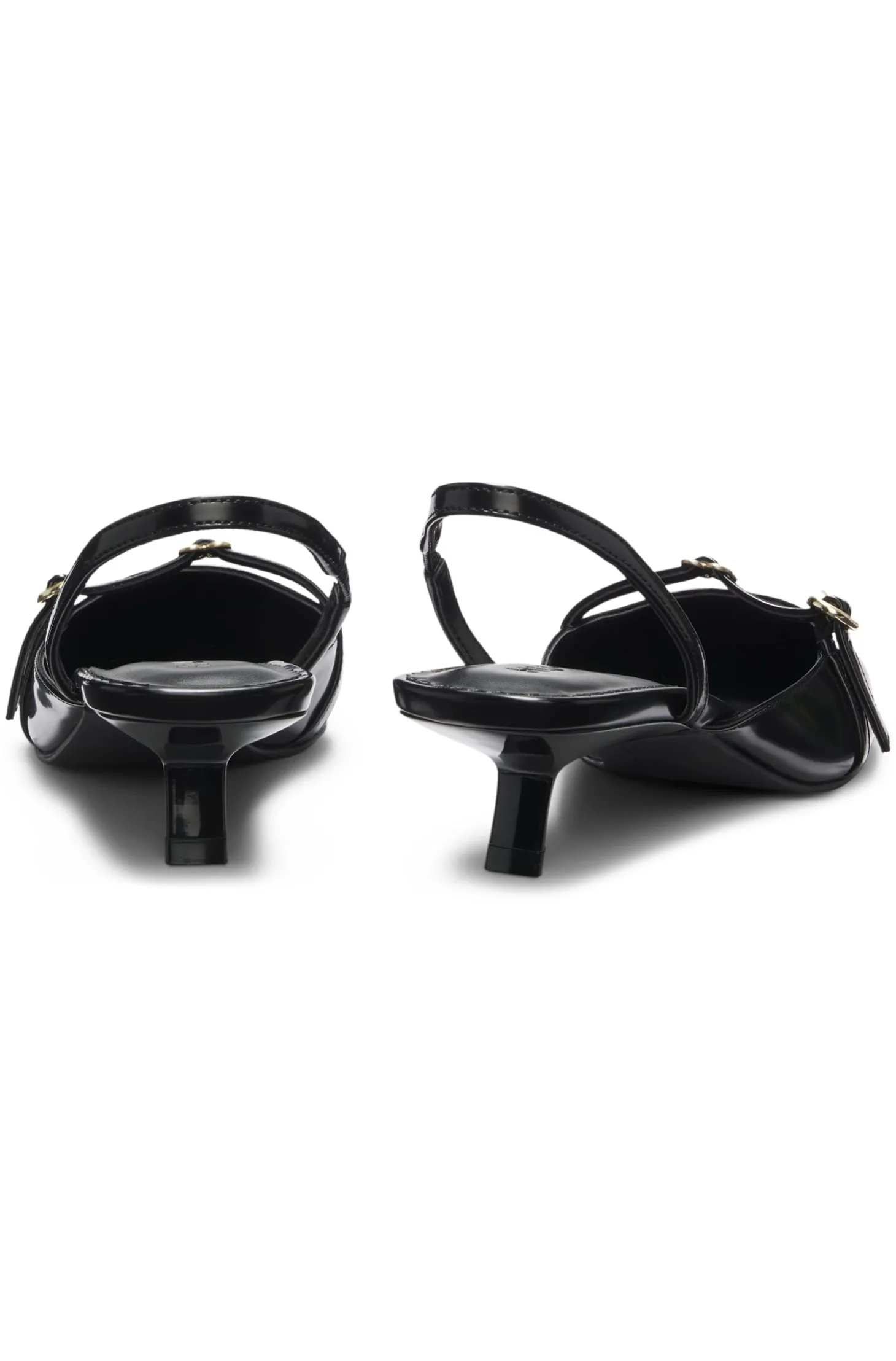 Mules mit offener Ferse aus Brush-Off-Leder