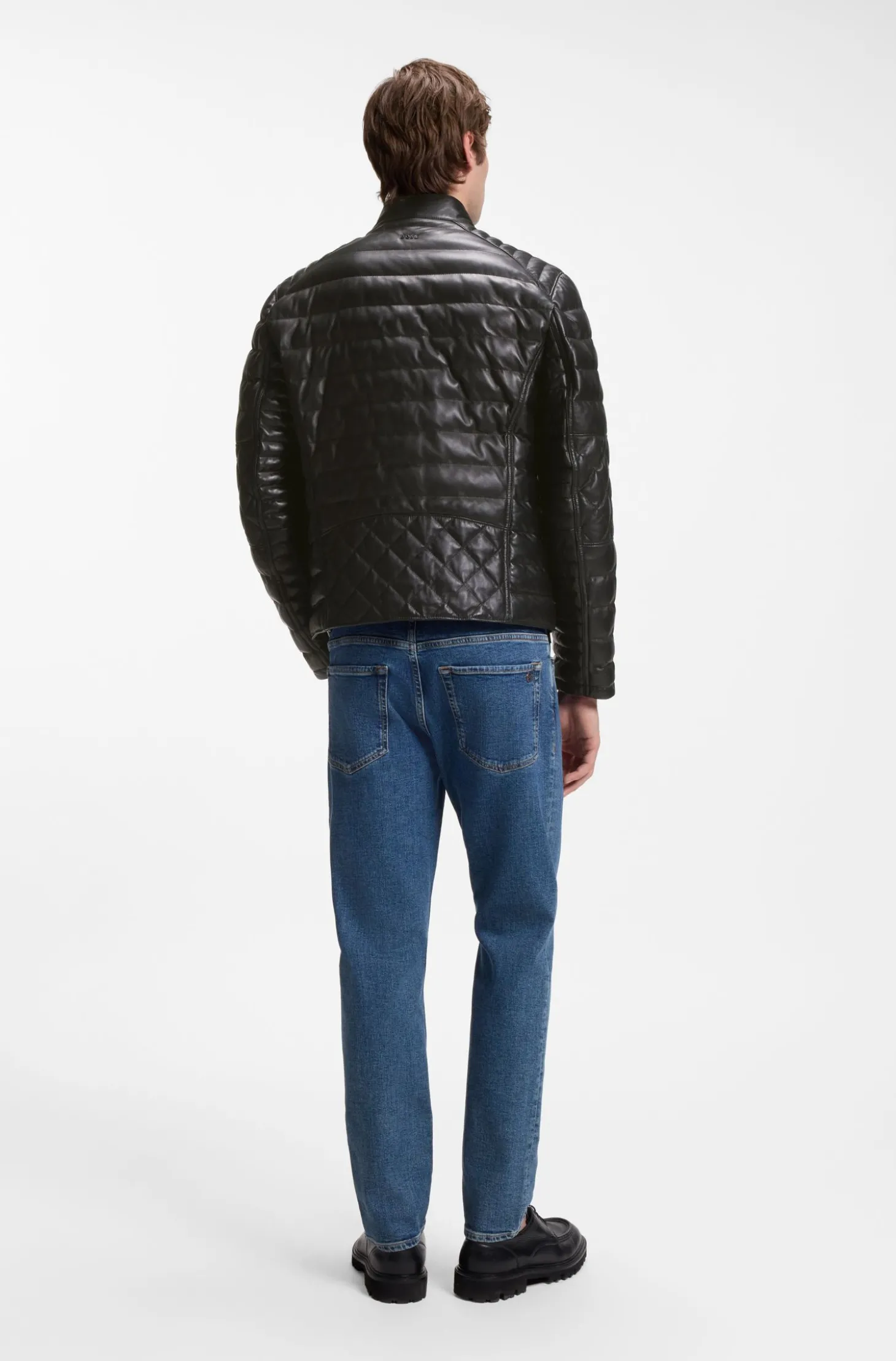Nappa-Lederjacke mit Steppeinsätzen