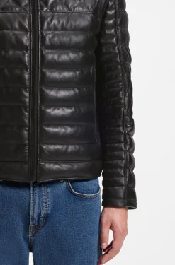 Nappa-Lederjacke mit Steppeinsätzen