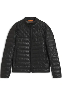 Nappa-Lederjacke mit Steppeinsätzen
