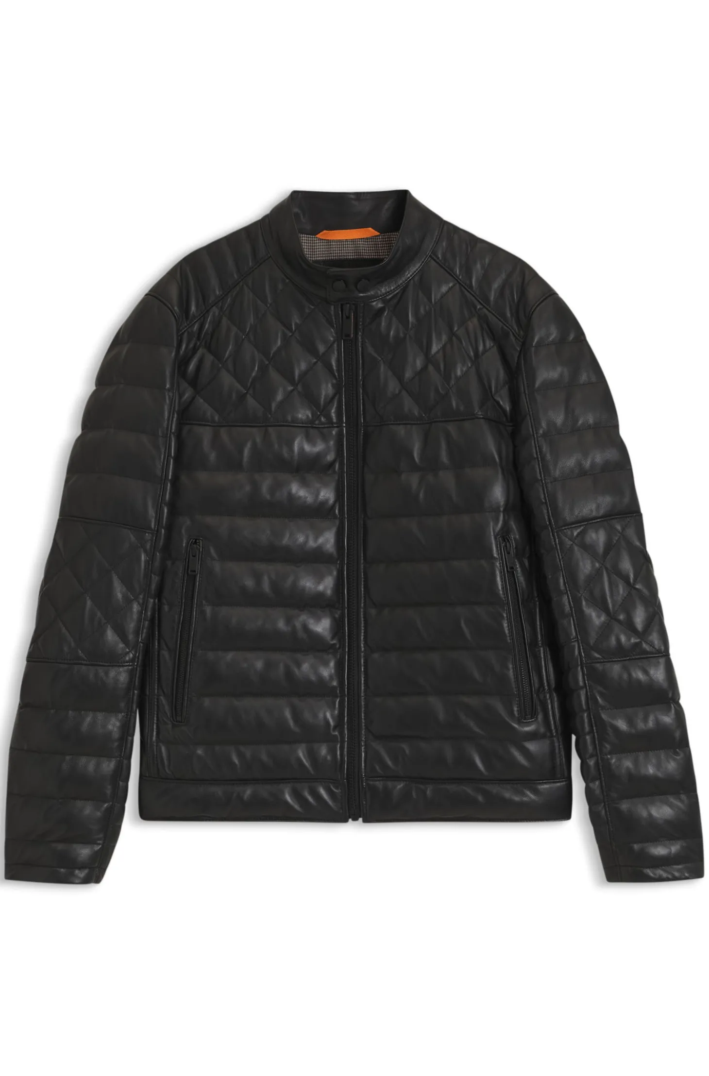 Nappa-Lederjacke mit Steppeinsätzen