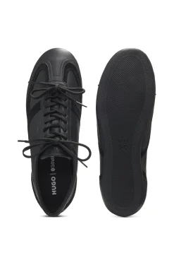 Nappaleder-Sneakers mit Veloursleder-Details