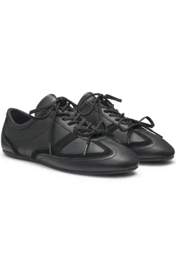 Nappaleder-Sneakers mit Veloursleder-Details