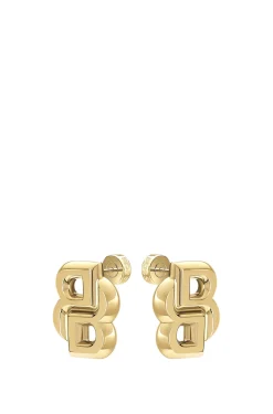 Ohrringe mit Double-B-Monogramm in hellem Gelbgoldton
