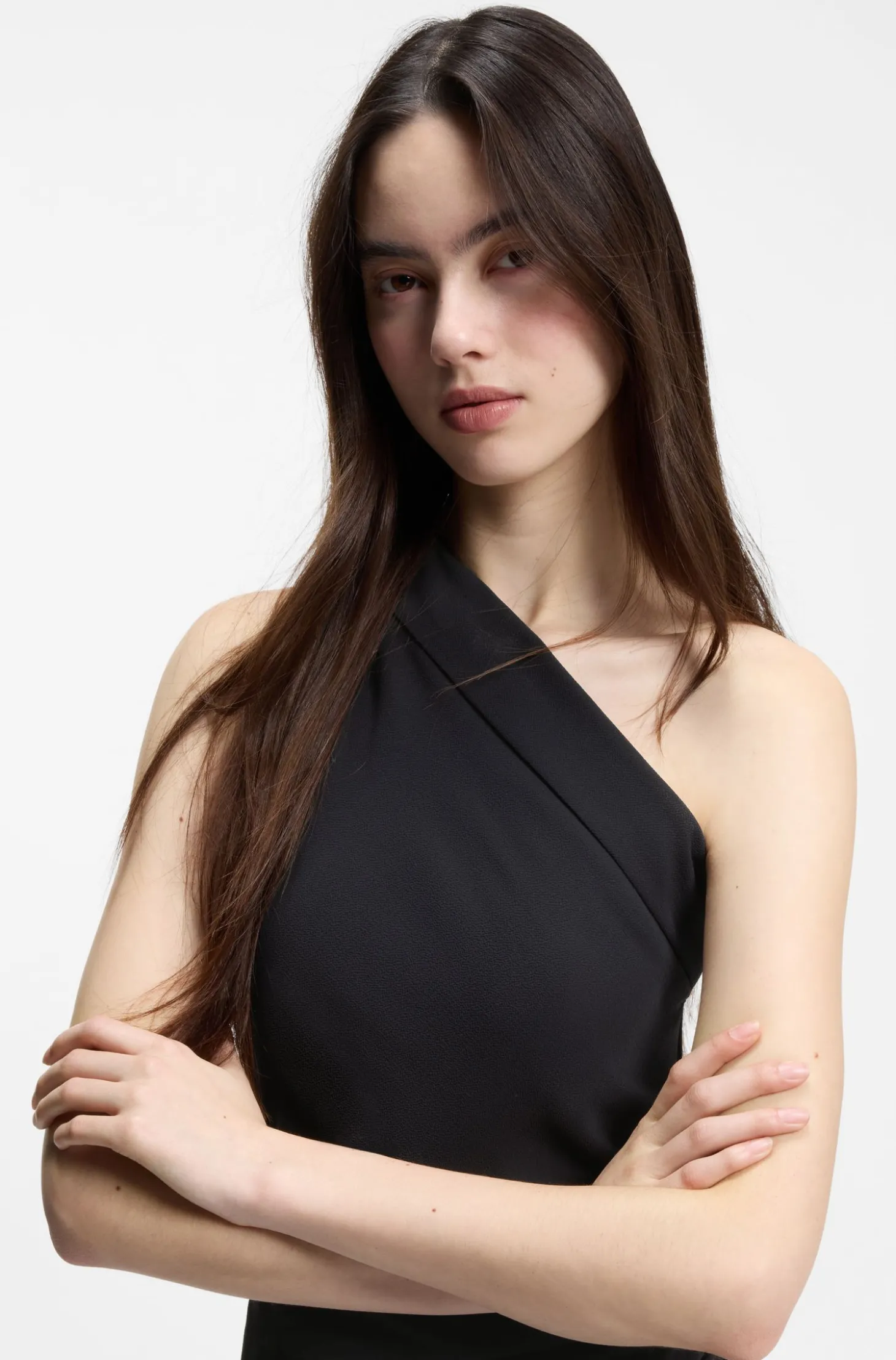 One-Shoulder-Kleid aus Stretch-Gewebe