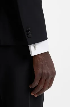 Ovale Manschettenknöpfe mit Logo-Gravur