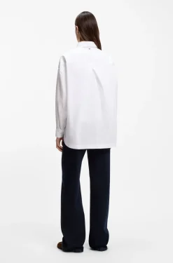 Oversized Bluse aus Baumwoll-Popeline