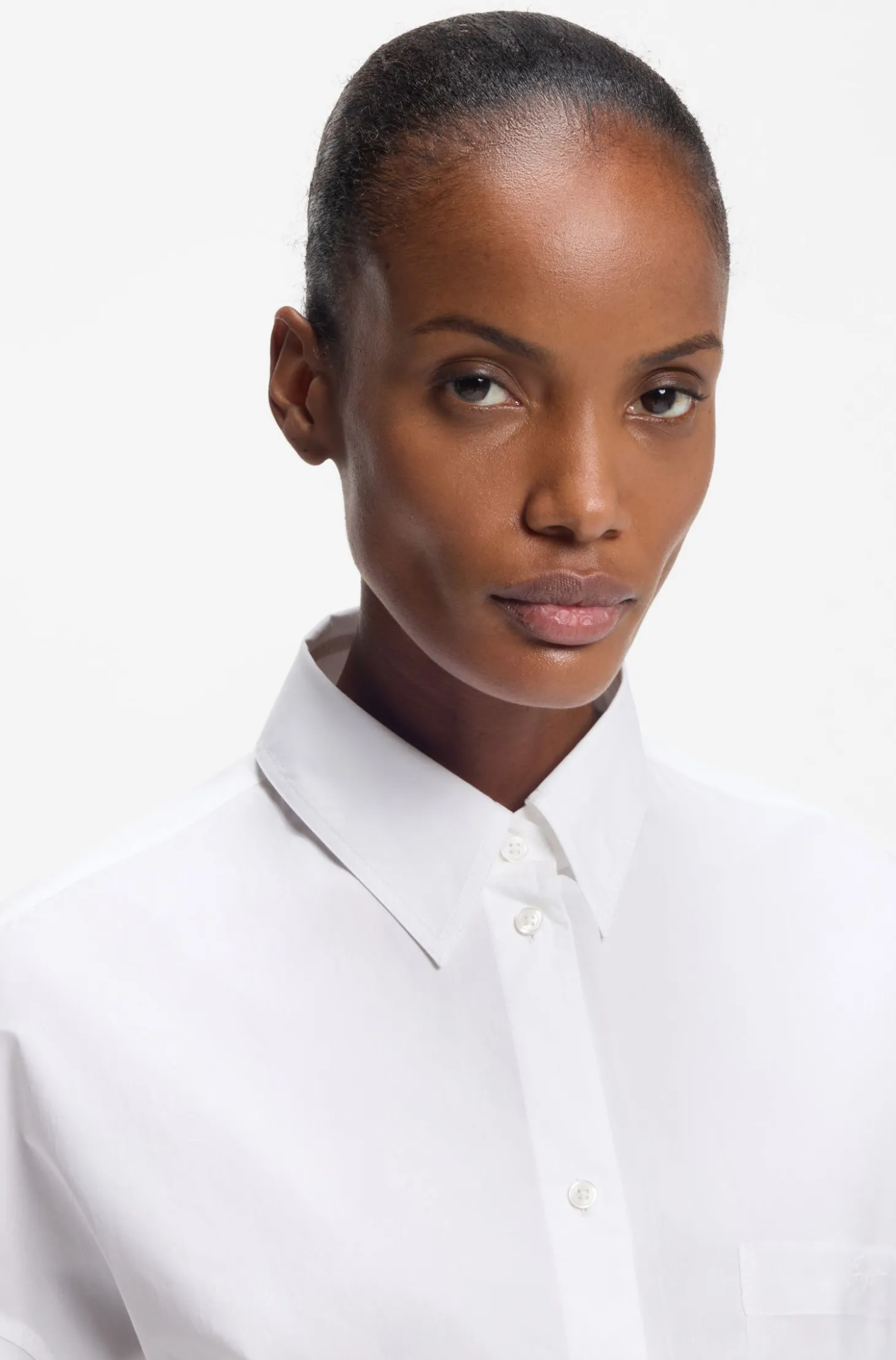 Oversized Bluse aus Baumwoll-Popeline und Organza