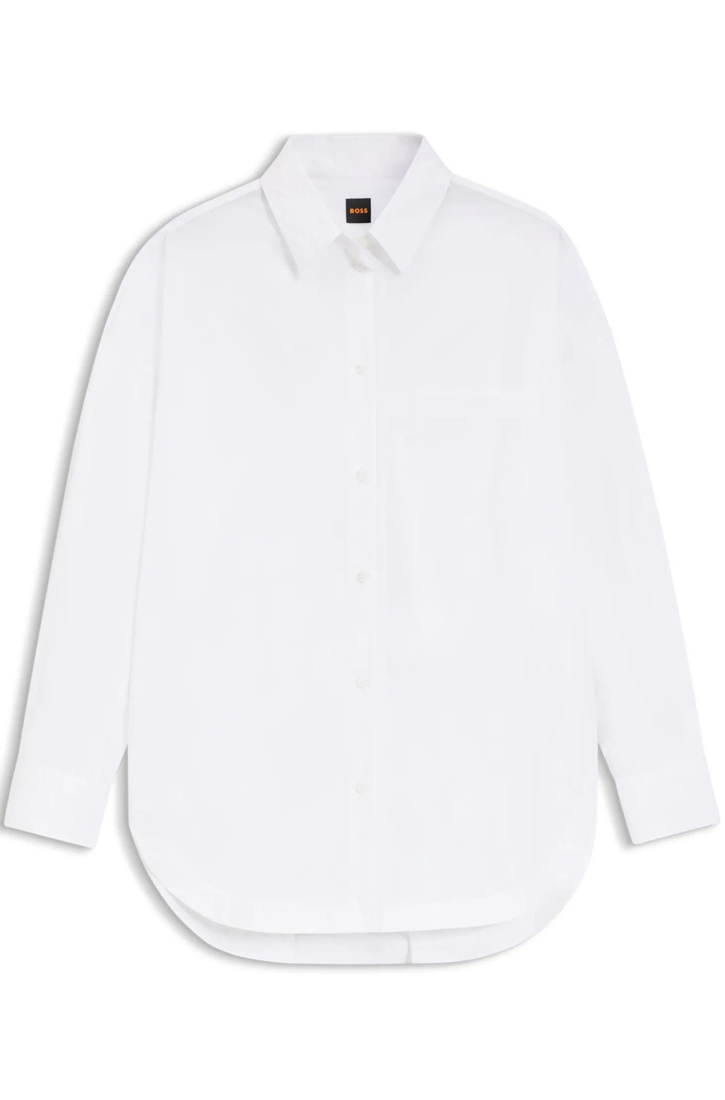Oversized Bluse aus Baumwoll-Popeline und Organza