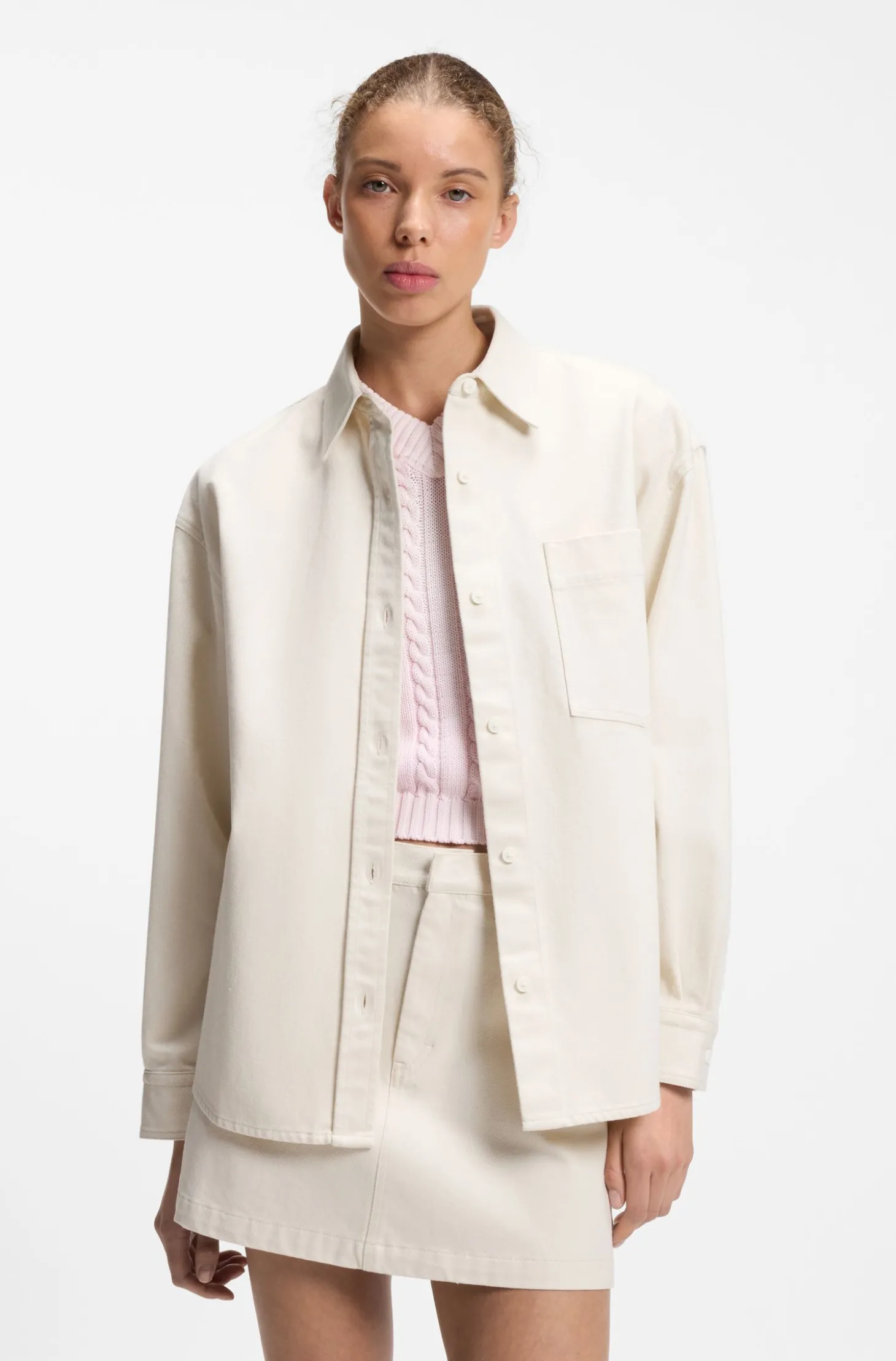 Oversized Bluse aus Baumwoll-Twill