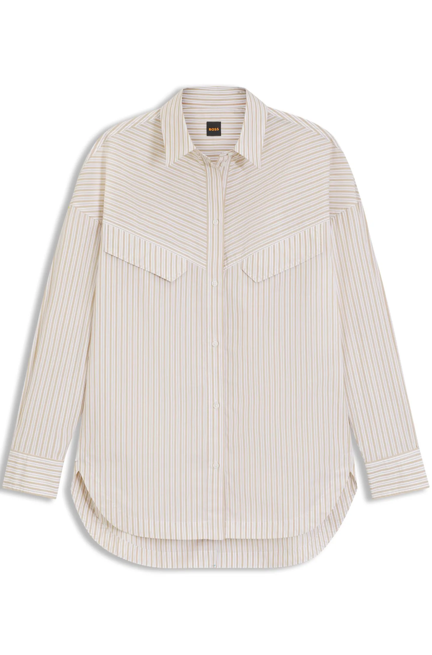 Oversized Bluse aus gestreifter Baumwolle