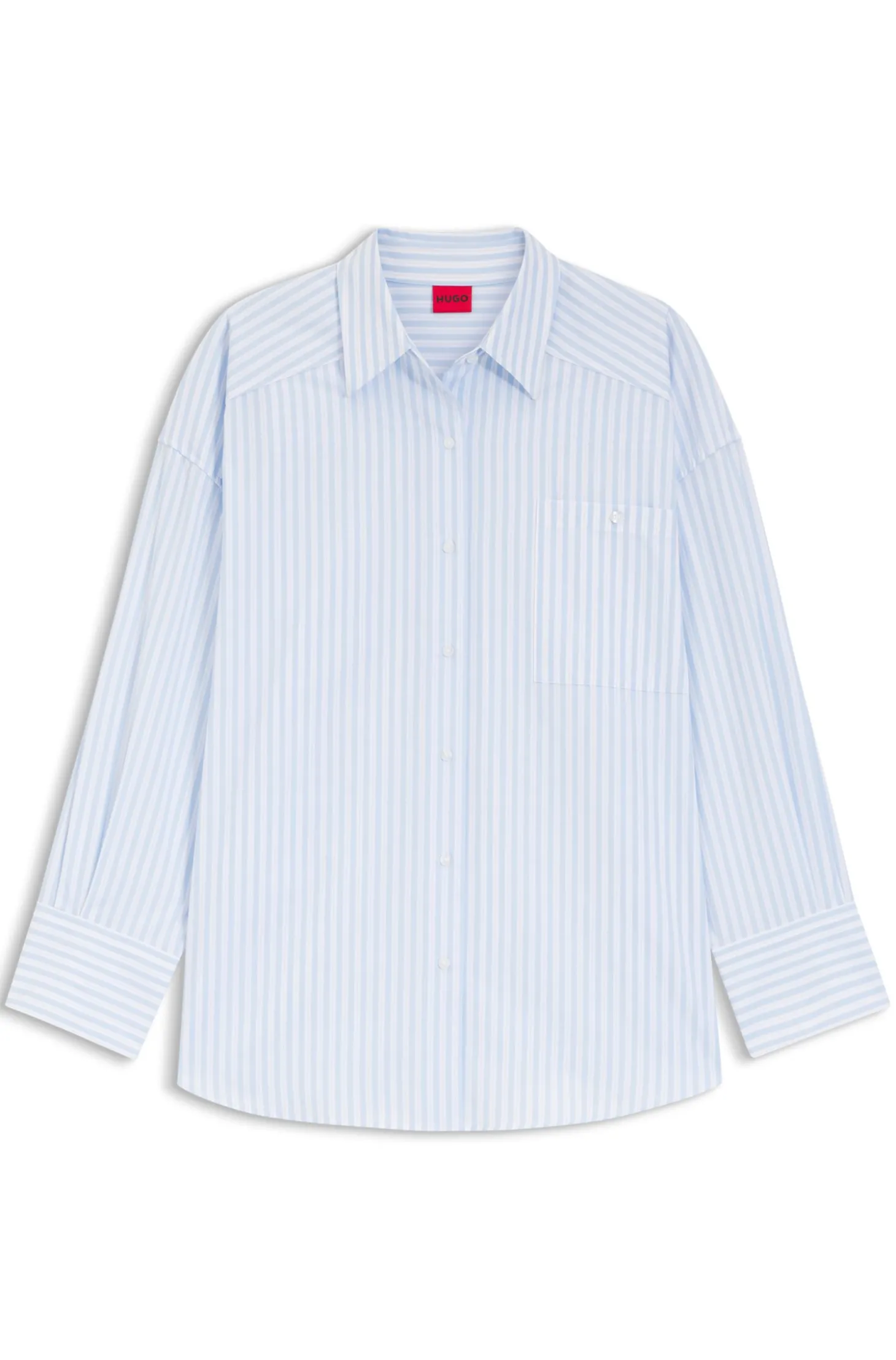Oversized Bluse aus gestreifter Baumwoll-Popeline