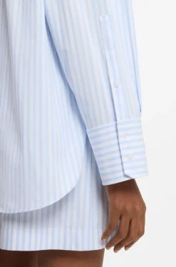 Oversized Bluse aus gestreifter Baumwoll-Popeline