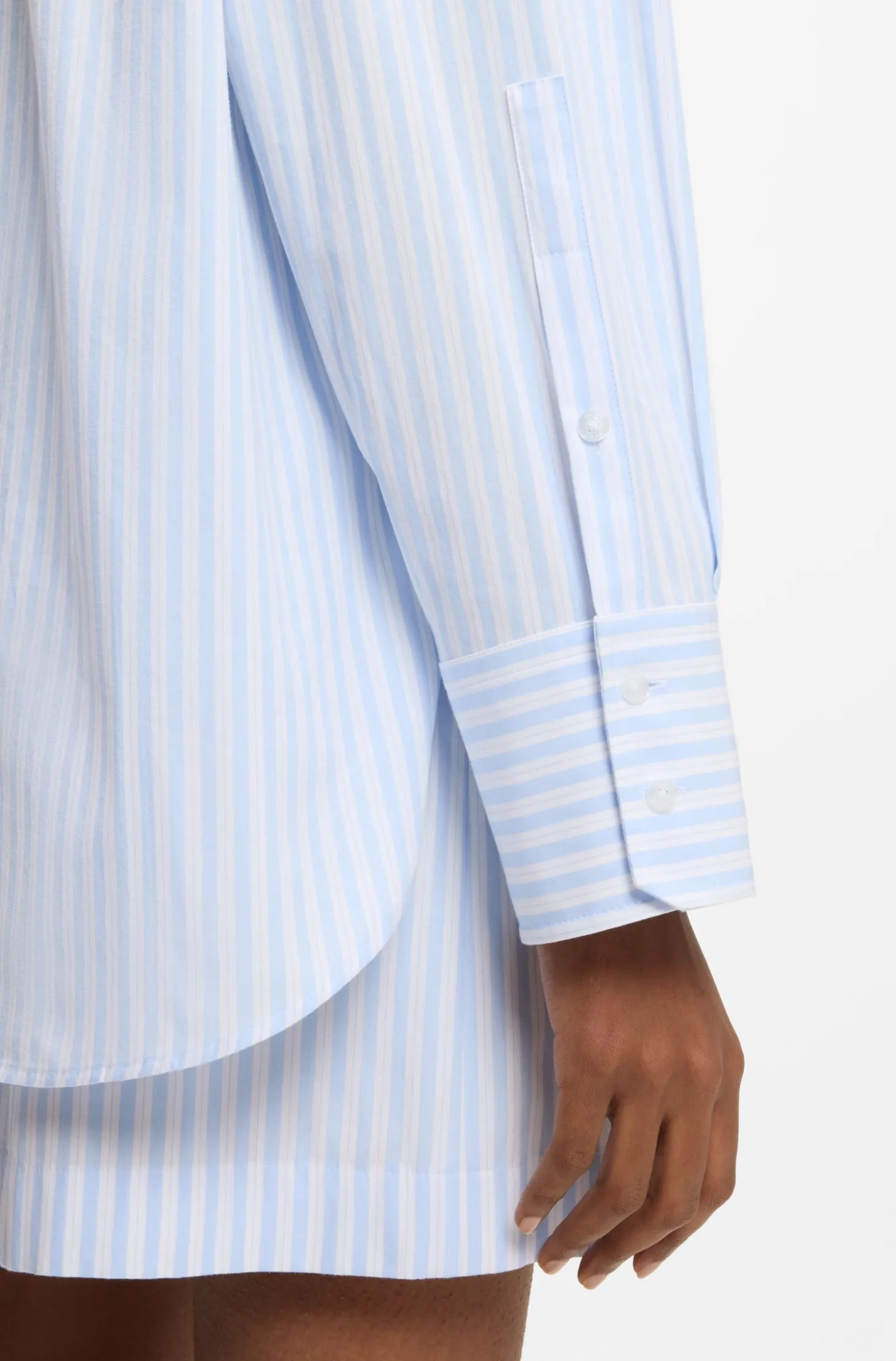 Oversized Bluse aus gestreifter Baumwoll-Popeline