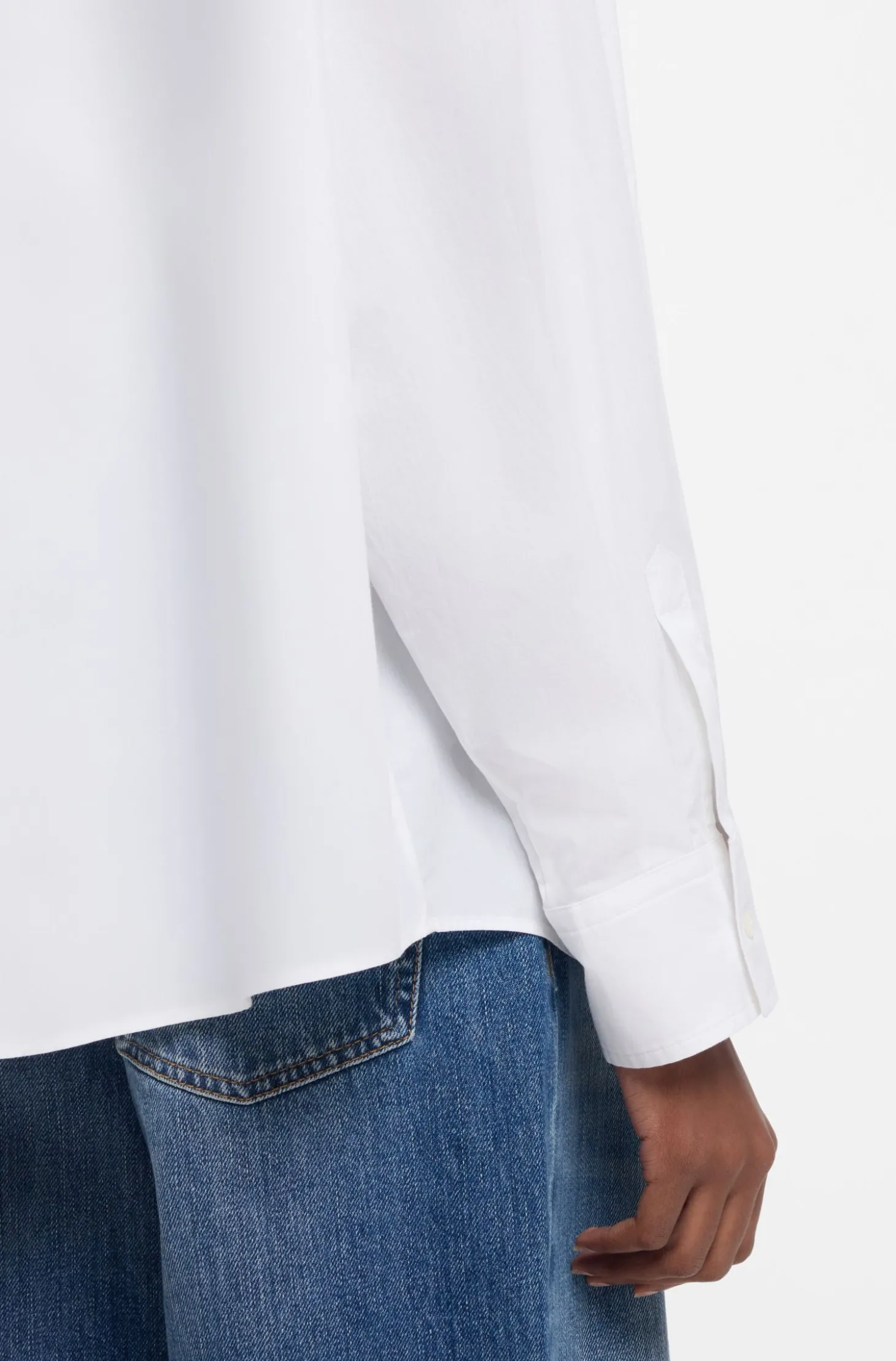 Oversized Bluse mit Happy HUGO Logo aus Strasssteinen