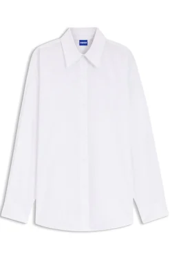 Oversized Bluse mit Herz- und Logo-Print in Ausbrenner-Optik