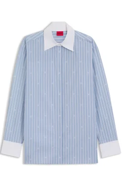 Oversized Bluse mit Stack-Logos