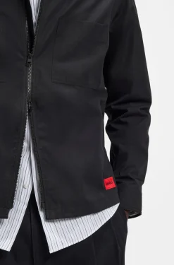 Oversized Canvas-Hemd aus Baumwoll-Mix