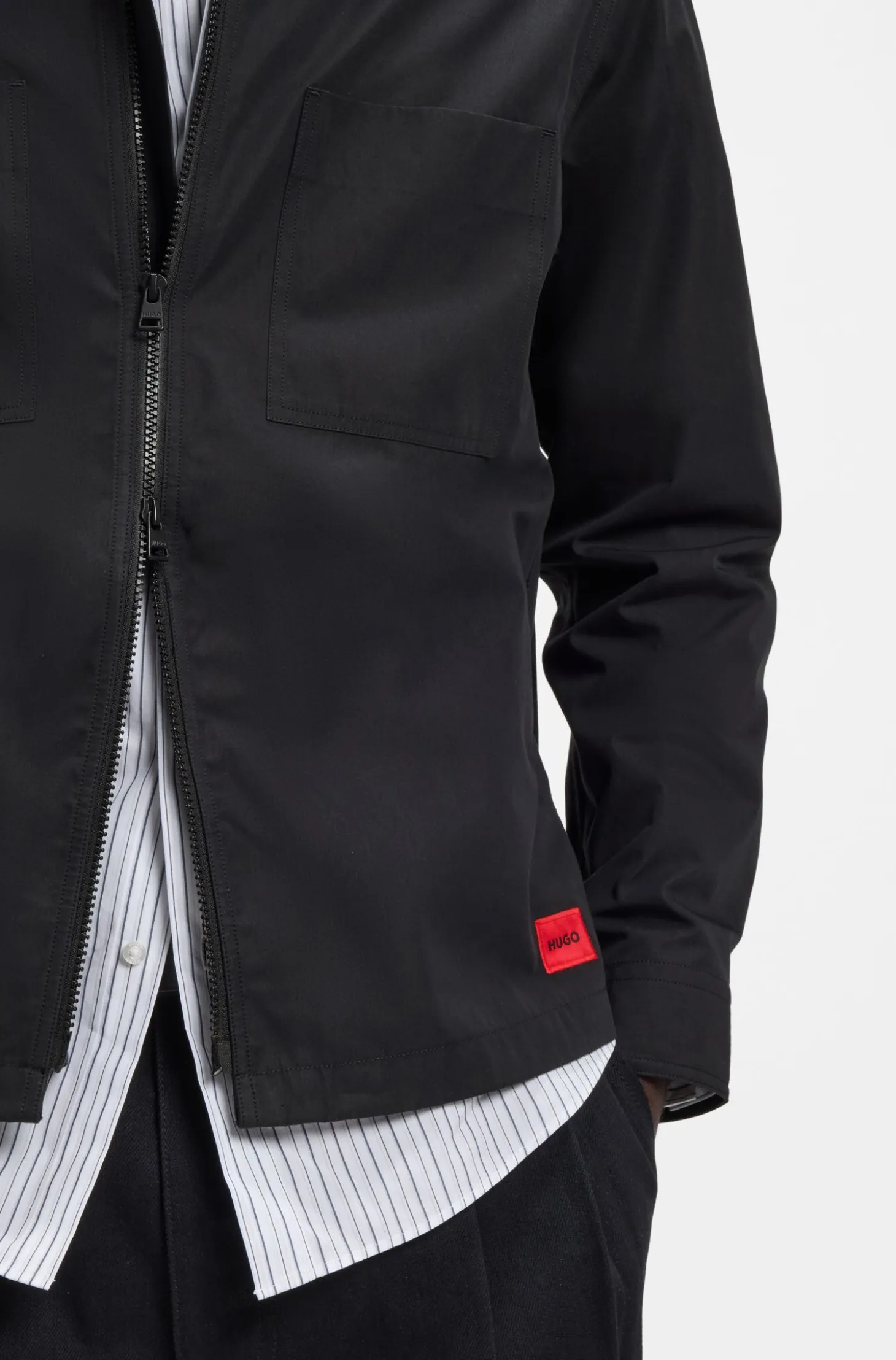 Oversized Canvas-Hemd aus Baumwoll-Mix