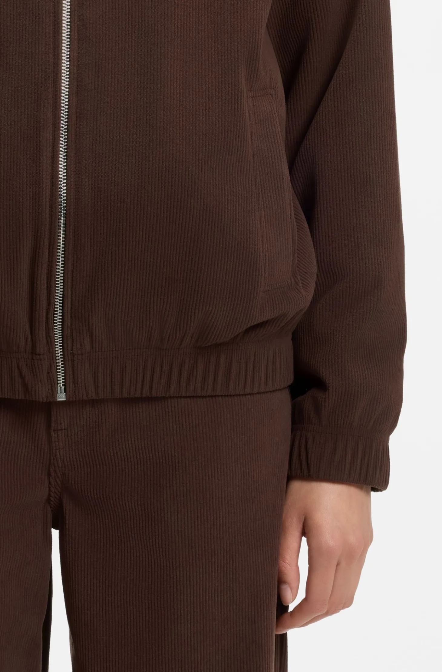 Oversized-Fit Cordjacke mit Script-Logo