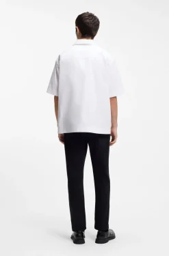 Oversized-Fit Hemd aus Baumwolle mit Paper-Touch-Effekt